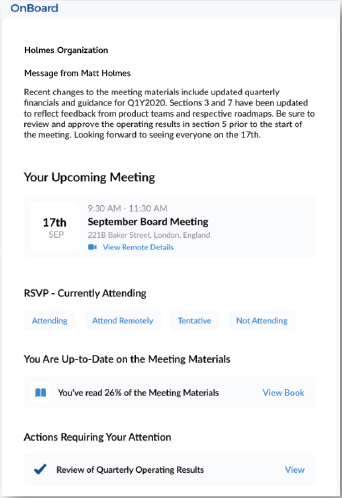 Meeting Brief Email Notifications Onboard Help Center